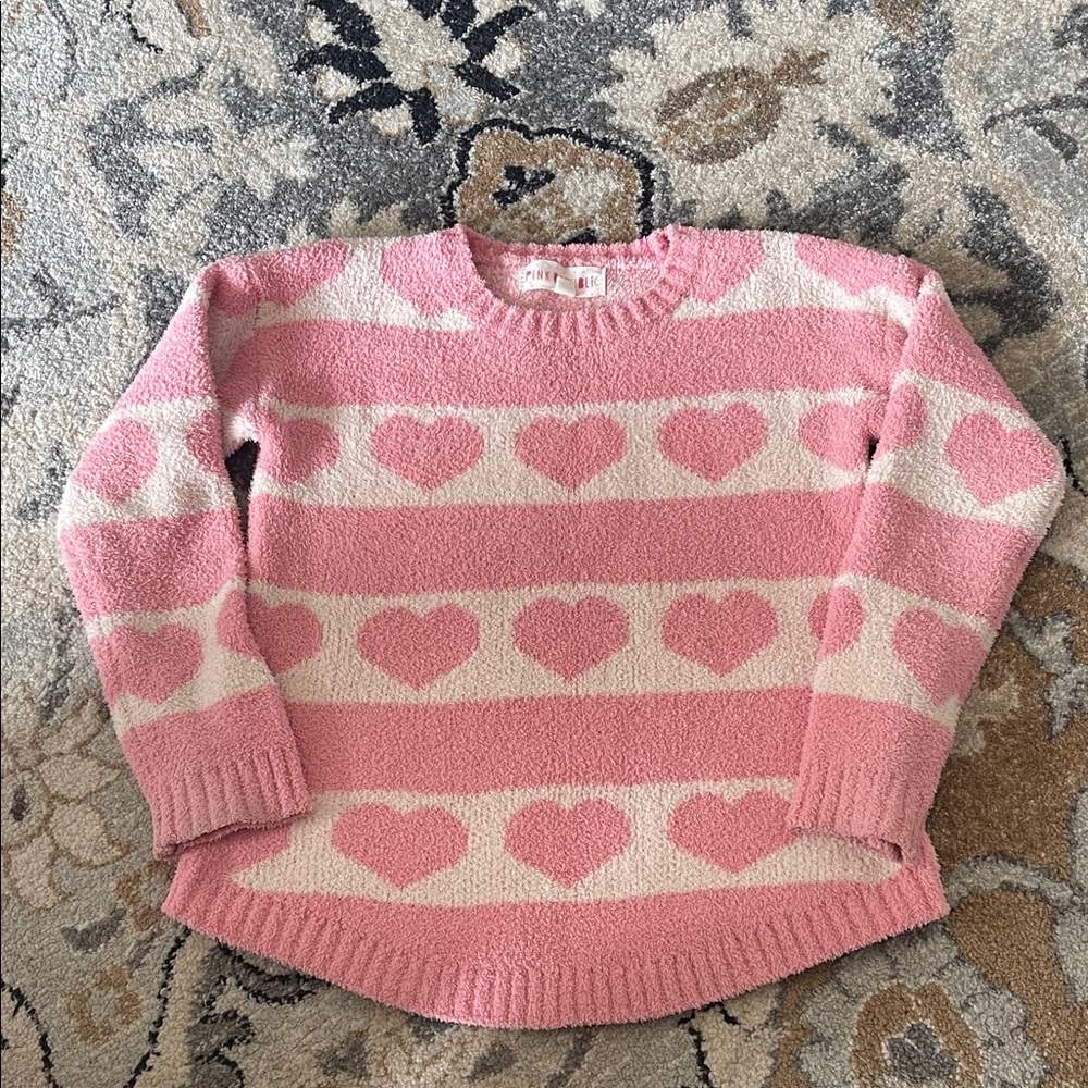 Pink Republic Pink and Cream Heart Sweater